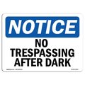 Signmission OSHA Notice Sign, 18" Height, 24" Width, Rigid Plastic, No Trespassing After Sunset Sign, Landscape OS-NS-P-1824-L-14907